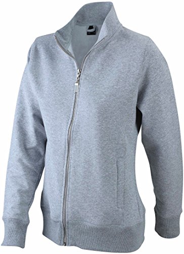 James & Nicholson Damen Sweatjacke - Hochwertige Sweatjacke mit Stehkragen | Farbe: grey-heather | Grösse: L von James & Nicholson