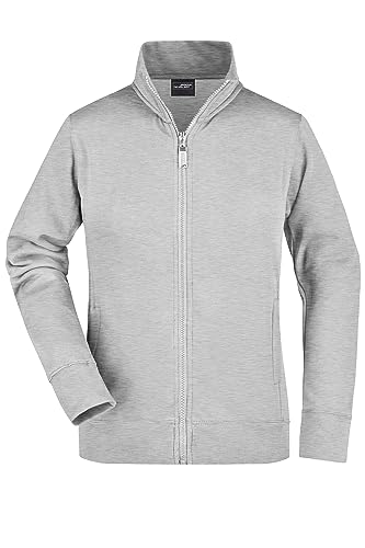 James & Nicholson Damen Sweatjacke - Hochwertige Sweatjacke mit Stehkragen | Farbe: grey-heather | Grösse: M von James & Nicholson