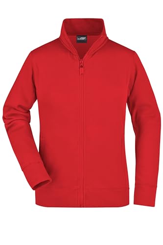 James & Nicholson Damen Sweatjacke - Hochwertige Sweatjacke mit Stehkragen | Farbe: red | Grösse: L von James & Nicholson