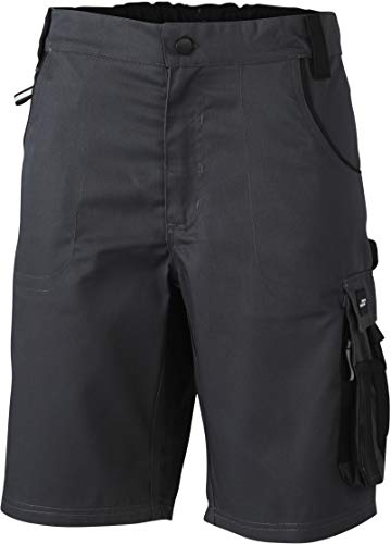 FaS50835 Herren Arbeitsshorts Shorts Hose Herrenhose Workwear bei 60° waschbar, Größe:48;Farbe:carbon/black von James & Nicholson