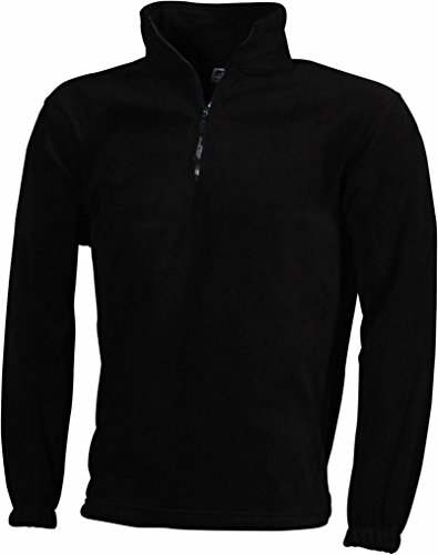 Fleece Pullover 1/4 Zip - Farbe: Black - Größe: XXL von James & Nicholson