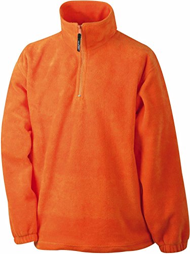 Fleece Pullover 1/4 Zip - Farbe: Orange - Größe: L von James & Nicholson