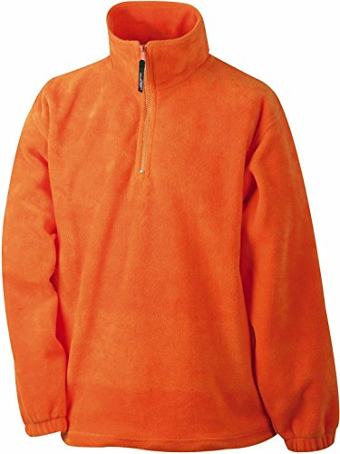 Fleece Pullover 1/4 Zip - Farbe: Orange - Größe: S von James & Nicholson