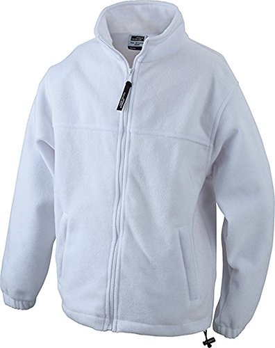 Full-Zip-Fleece bis 4XL 3XL,White von James & Nicholson