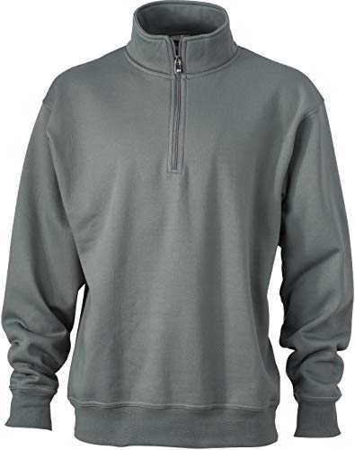 Half Zip Sweater - Farbe: Dark Grey - Größe: XXL von James & Nicholson