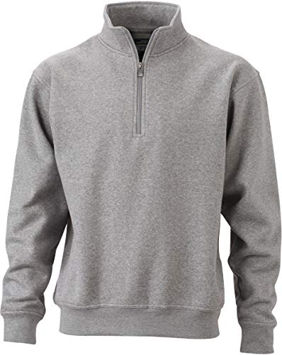 Half Zip Sweater - Farbe: Grey Heather - Größe: L von James & Nicholson