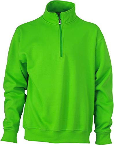 Half Zip Sweater - Farbe: Lime Green - Größe: XL von James & Nicholson