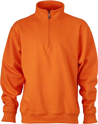 Half Zip Sweater - Farbe: Orange - Größe: M von James & Nicholson