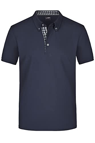 James & Nicholson Klassisches Herren Polohemd - Polohemd mit Button-Down-Kragen | Farbe: Navy/Navy-White | Grösse: XL von James & Nicholson