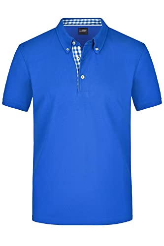 James & Nicholson Klassisches Herren Polohemd - Polohemd mit Button-Down-Kragen | Farbe: royal/royal-White | Grösse: 3XL von James & Nicholson