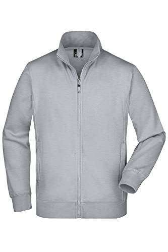 James & Nicholson Sweatjacke - Klassische Sweatjacke mit Stehkragen für Damen und Herren | Farbe: grey-heather | Grösse: L von James & Nicholson