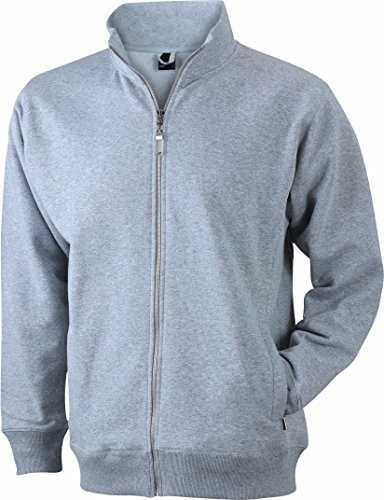 James & Nicholson Sweatjacke - Klassische Sweatjacke mit Stehkragen für Damen und Herren | Farbe: grey-heather | Grösse: M von James & Nicholson