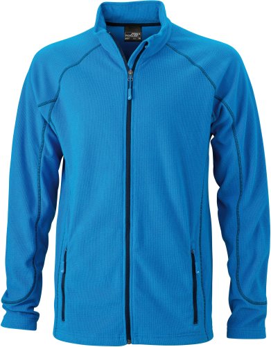 J&N - Herren Fleecejacke mit Struktur (JN597), Aqua/Marine, Gr. L von James & Nicholson