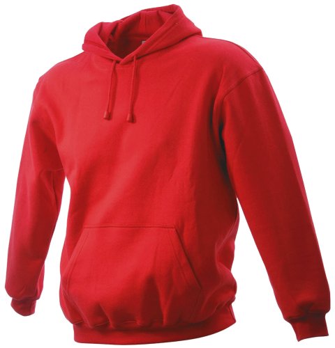 J&N - Herren Kapuzensweat (JN047), Rot, Gr. XL XL,Rot von James & Nicholson