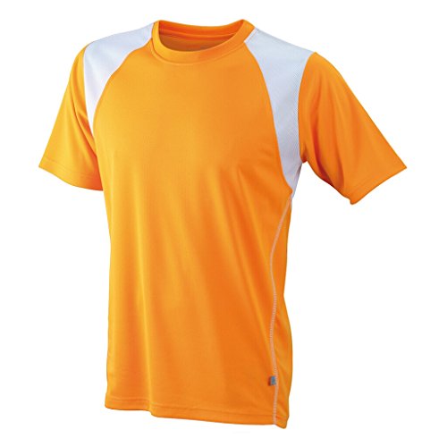 JAMES & NICHOLSON Atmungsaktives Laufshirt (3XL, orange/white) von James & Nicholson