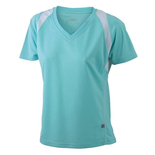 JAMES & NICHOLSON Atmungsaktives Laufshirt (M, mint/white) von James & Nicholson