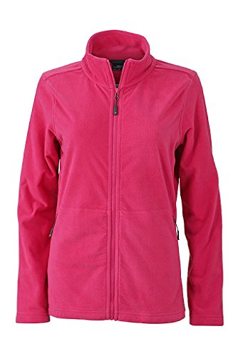 JAMES & NICHOLSON Damen Klassische Fleece-Jacke mit Stehkragen (XL, pink) von James & Nicholson