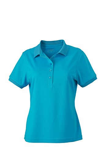 JAMES & NICHOLSON Funktionelles Polo für Freizeit und Sport (L, turquoise) von James & Nicholson