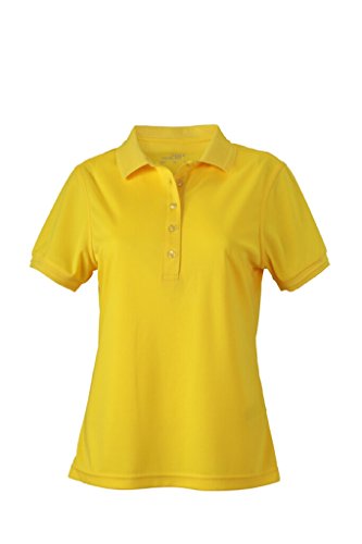 JAMES & NICHOLSON Funktionelles Polo für Freizeit und Sport (M, sun-yellow) von James & Nicholson