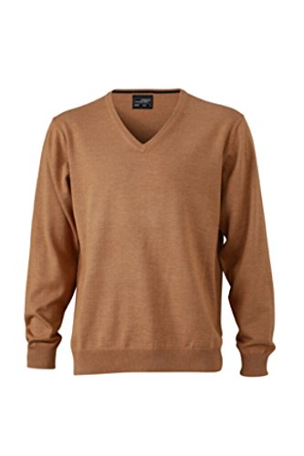 JAMES & NICHOLSON Klassischer Baumwoll-Pullover (3XL, camel) von James & Nicholson