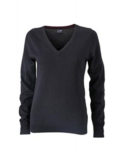 JAMES & NICHOLSON Klassischer Baumwoll-Pullover (L, black) von James & Nicholson