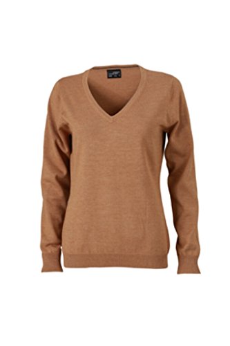 JAMES & NICHOLSON Klassischer Baumwoll-Pullover (XL, camel) von James & Nicholson