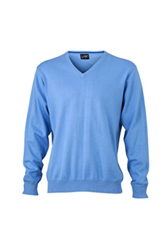 JAMES & NICHOLSON Klassischer Baumwoll-Pullover (XL, glacier-blue) von James & Nicholson