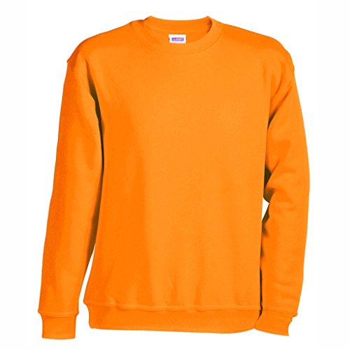 JAMES & NICHOLSON Klassisches Komfort Rundhals-Sweatshirt (L, orange) von James & Nicholson