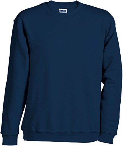 JAMES & NICHOLSON Klassisches Komfort Rundhals-Sweatshirt (M, navy) von James & Nicholson