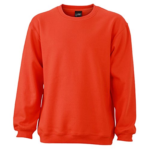 JAMES & NICHOLSON Klassisches Komfort Rundhals-Sweatshirt (XXL, grenadine) von James & Nicholson