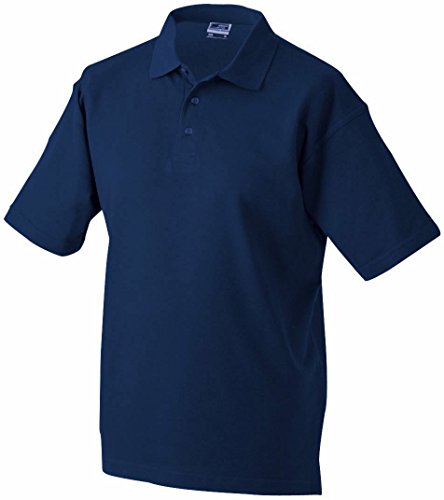 JAMES & NICHOLSON Klassisches Polohemd für Freizeit und Sport (4XL, navy) von James & Nicholson