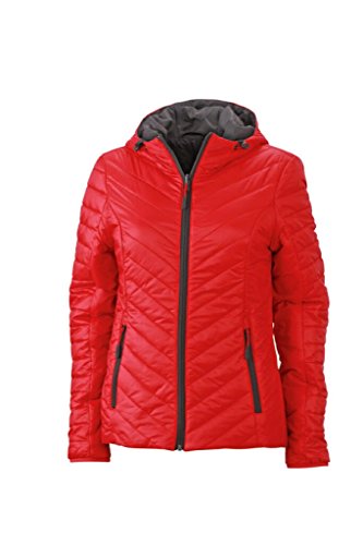 JAMES & NICHOLSON Leichte Wendejacke mit DuPont™ Sorona® Wattierung (XXL, red/carbon) von James & Nicholson