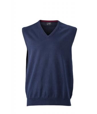 JAMES & NICHOLSON Men V-Neck Pullunder Baumwoll Pullunder Herren, Größe:XL;Farbe:navy von James & Nicholson