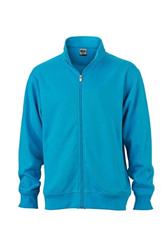 JAMES & NICHOLSON Sweat-Jacke mit Stehkragen und Reißverschluss (3XL, turquoise) von James & Nicholson