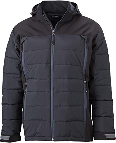 JAMES & NICHOLSON Thermojacke in attraktivem Materialmix (L, black) von James & Nicholson