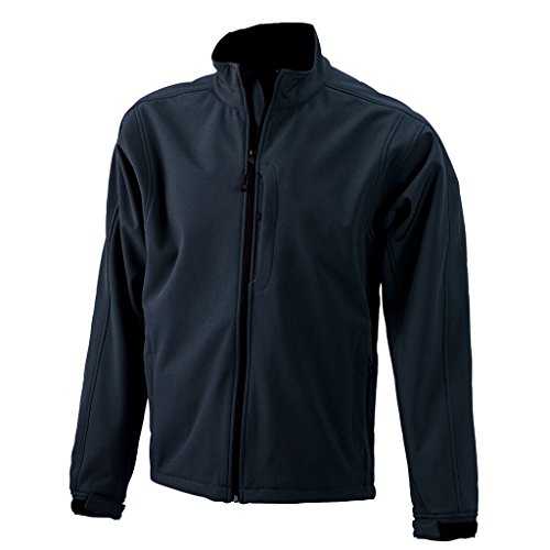 JAMES & NICHOLSON Trendige Jacke aus Softshell (L, navy) von James & Nicholson