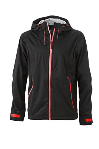 JAMES & NICHOLSON Ultraleichte Softshell-Jacke für extreme Wetterbedingungen (L, black/red) von James & Nicholson