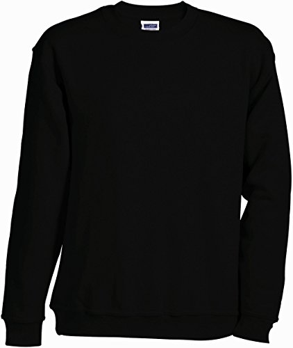JN-0.40 James+Nicholson Herren Sweatshirt (auch in Übergrößen - bis Größe 5XL), Black , Gr. XL XL,Black von James & Nicholson