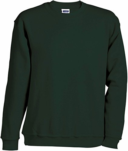 JN-0.40 James+Nicholson Herren Sweatshirt (auch in Übergrößen - bis Größe 5XL), Dark Green , Gr. 3XL 3XL,Dark Green von James & Nicholson