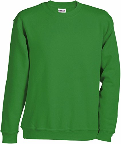 JN-0.40 James+Nicholson Herren Sweatshirt (auch in Übergrößen - bis Größe 5XL), Lime Green , Gr. 4XL 4XL,Lime Green von James & Nicholson