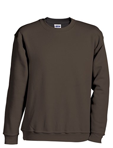 JN040 Round Sweat Heavy Sweatshirt Rundhals Pullover Übergröße, Farbe:BROWN;Größen:3XL von James & Nicholson