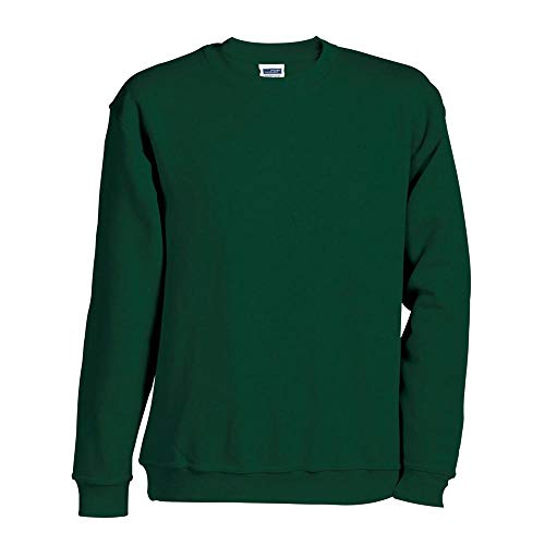 JN040 Round Sweat Heavy Sweatshirt Rundhals Pullover Übergröße, Farbe:Dark Green;Größen:3XL von James & Nicholson