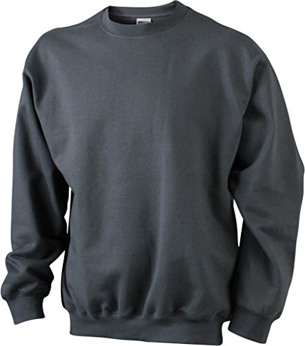 JN040 Round Sweat Heavy Sweatshirt Rundhals Pullover Übergröße, Farbe:Graphite (Solid);Größen:3XL von James & Nicholson