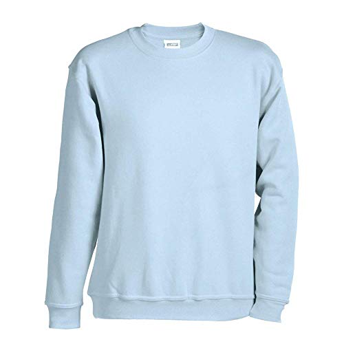 JN040 Round Sweat Heavy Sweatshirt Rundhals Pullover Übergröße, Farbe:Light Blue;Größen:M von James & Nicholson