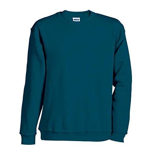 JN040 Round Sweat Heavy Sweatshirt Rundhals Pullover Übergröße, Farbe:Petrol;Größen:4XL von James & Nicholson