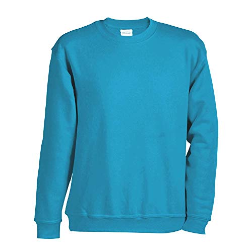 JN040 Round Sweat Heavy Sweatshirt Rundhals Pullover Übergröße, Farbe:Sky Blue;Größen:4XL von James & Nicholson