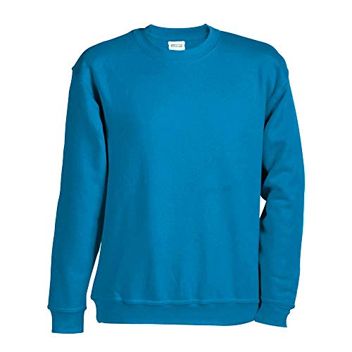 JN040 Round Sweat Heavy Sweatshirt Rundhals Pullover Übergröße, Farbe:TURQUOISE;Größen:4XL von James & Nicholson