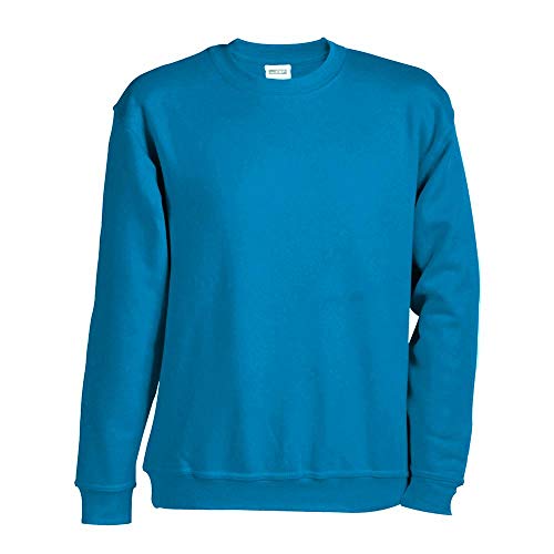 JN040 Round Sweat Heavy Sweatshirt Rundhals Pullover Übergröße, Farbe:TURQUOISE;Größen:XL von James & Nicholson