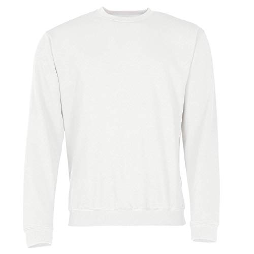 JN040 Round Sweat Heavy Sweatshirt Rundhals Pullover Übergröße, Farbe:WHITE;Größen:4XL von James & Nicholson