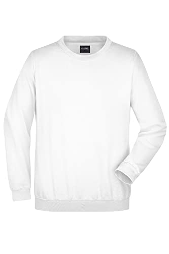 James & Nicholson Sweatshirt Rundhals - Klassischer Sweatpullover für Freizeit und Beruf | Farbe: white | Grösse: L von James & Nicholson